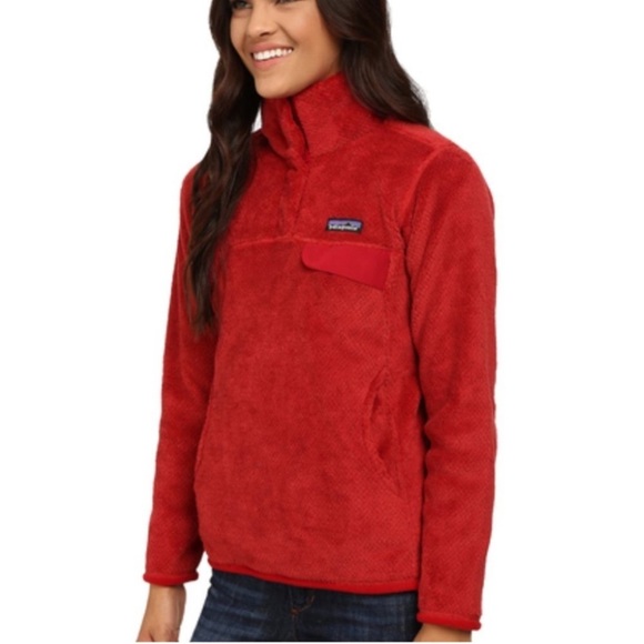 Patagonia Red Fleece Jacket Re-tool Snap Pull Over Top Hiking GORPCORE Outdoor - Picture 2 of 12